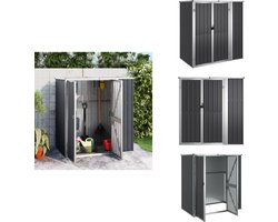 vidaXL Tuinschuur - Tuinschuren - Gereedschapsschuur - Berging - Tuinschuur 161x89x161 cm gegalvaniseerd staal antracietkleurig