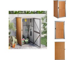 vidaXL Tuinschuur - Tuinschuren - Gereedschapsschuur - Berging - Tuinschuur 88x89x161 cm gegalvaniseerd staal bruin