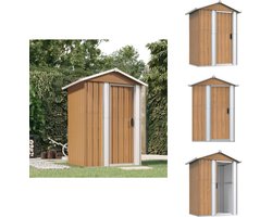 vidaXL Tuinschuur - Tuinschuren - Tuin Schuur - Schuur - Tuinschuur 126x97,5x177 cm gegalvaniseerd staal bruin