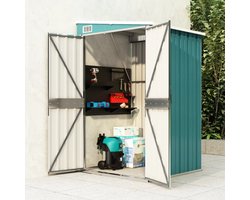 vidaXL Tuinschuur wandmontage 118x100x178 cm staal groen