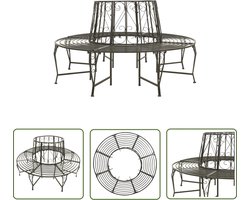 vidaXL Tuinset - Boombank - Boombank 160 cm staal - Buitendrank - Balkonbank - Terrasstoel