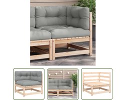 vidaXL Tuinset - Hoekbank - Hoekbank met kussens massief grenenhout - Lounge Set - Granenhouten Bank - Outdoor Furniture