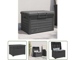 vidaXL Tuinset - Kussenbox - Kussenbox 73x50,5x46,5 cm polypropeen antracietkleurig - Buitenaanleg - Opberging Box - Tuinopbergingskast