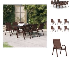 vidaXL Tuinset Lounge - Bruin - 180 x 80 x 70 cm - Stapelbaar - Tuinset