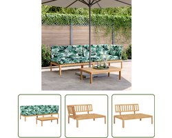 vidaXL Tuinset - Loungeset - 3-delige Loungeset pallet met kussens massief acaciahout - Acacia Hout - Buitentijd - Lounge Stoel
