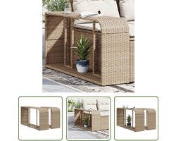 vidaXL Tuinset - Opbergrekken - Opbergschappen 2 st poly rattan beige - Buitenaanleg - Patioset - Garden Furniture