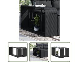 vidaXL Tuinset - Opbergrekken - Opbergschappen 2 st poly rattan zwart - Buitenaanleg - Garden Furniture - Outdoor Storage