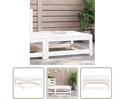 vidaXL Tuinset - Tuin Bank - Tuinvoetenbank 70x70x30 cm massief grenenhout wit - Buitendecoratie - Lounge Set - Granenhouten Meubel