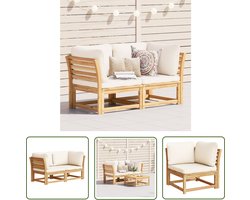 vidaXL Tuinset - Tuinbank - Tuinbank 2-zits met kussens massief acaciahout - Acacia Hout - Outdoor Furniture - Lounge Set