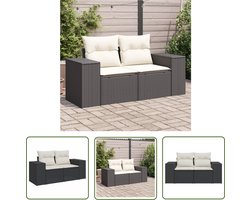 vidaXL Tuinset - Tuinbank - Tuinbank 2-zits met kussens poly rattan zwart - Lounge Set - Outdoor Furniture - Patio Furniture