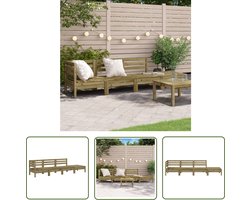 vidaXL Tuinset - Tuinbank - Tuinbank 4-zits geïmpregneerd grenenhout - Buiszitter - Hout Meubel - Grenenhout