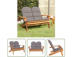 vidaXL Tuinset - Tuinbank - Tuinbank Adirondack met kussens 126 cm massief acaciahout - Acacia Hout - Outdoor Furniture - Lounge Stoel