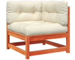vidaXL Tuinset - Tuinbank - Tuinhoekbank met kussens massief grenenhout wasbruin - Hout Tuinbank - Grenenhouten Bank - Lounge Set