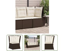 vidaXL Tuinset - Tuinbank - Tuinhoekbank met kussens poly rattan bruin - Lounge Set - Buitendecoratie - Outdoor Furniture