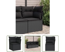 vidaXL Tuinset - Tuinbank - Tuinhoekbank met kussens poly rattan zwart - Buitendecoratie - Lounge Set - Relaxstoel