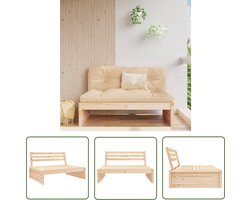 vidaXL Tuinset - Tuinbank - Tuinmiddenbank 120x80 cm massief grenenhout - Grenenhout - Outdoor Furniture - Lounge Set