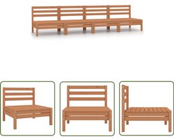 vidaXL Tuinset - Tuinbank - Tuinmiddenbanken 4 st massief grenenhout honingbruin - Grenenhout - Hout Meubel - Buitendecor