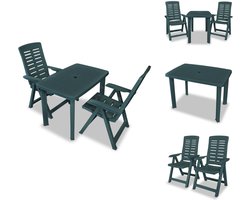vidaXL Tuinset - Tuinsets - Tuin Set - Tuin Sets - 3-delige Bistroset kunststof groen