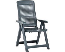 vidaXL Tuinset - Tuinstoel - Tuinstoelen 2 st verstelbaar kunststof groen - Lounge Stoel - Buistuin Meubel - Outdoor Stoel