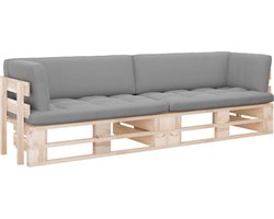 vidaXL Tuinset - Tweezitsbank - Tweezitsbank pallet met kussens geïmpregneerd grenenhout - Buitendecor - Hout Meubel - Balkon Set