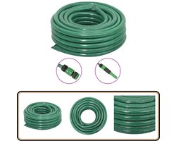 vidaXL Tuinslang - 20 m - Inclusief koppelingsset Tuinslang - Groene Tuinslang - Pvc Tuinslang - Sproei Slang - Tuinaccessoires