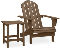 vidaXL - Tuinstoel - Adirondack - met - tafel - massief - vurenhout - bruin