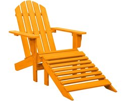 vidaXL - Tuinstoel - Adirondack - met - voetenbank - massief - vurenhout - oranje