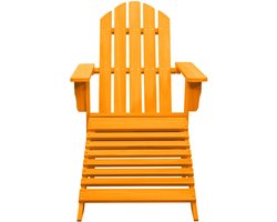 vidaXL Tuinstoel Adirondack met voetenbank massief vurenhout oranje - Tuinstoel - Tuinstoelen - Stoel Voor Buiten - Stoelen Voor Buiten