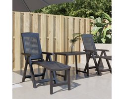 vidaXL Tuinstoel - Ligstoel - Ligstoel kunststof antracietkleurig - Lounge Stoel - Loungebed - Antraciet Kleur