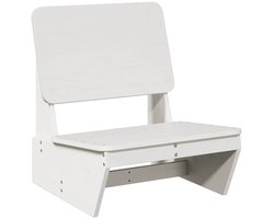 vidaXL Tuinstoel - Massief Grenenhout - Wit Houten Tuinstoel - Tuinset - Balkon Meubel - Buisstoel - Lounge Stoel