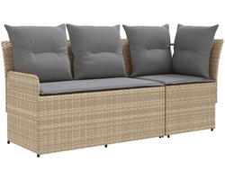 vidaXL - Tuinstoel - met - Armleuning - en - Hoekbank - 2 - Stuk - Beige - en - Lichtgrijs