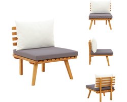 vidaXL Tuinstoel - Tuinstoelen - Buitenstoel - Buitenstoelen - Tuinstoel met kussens massief acaciahout