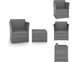 vidaXL Tuinstoel - Tuinstoelen - Ligstoel - Ligstoelen - Tuinstoel met voetenbank poly rattan antracietkleurig