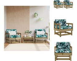 vidaXL Tuinstoel - Tuinstoelen - Stoel - Loungestoel - Tuinstoelen 2 st met kussens geïmpregneerd grenenhout
