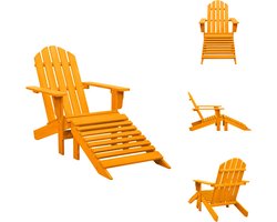 vidaXL Tuinstoel - Tuinstoelen - Stoel Voor Buiten - Stoelen Voor Buiten - Tuinstoel Adirondack met voetenbank massief vurenhout oranje