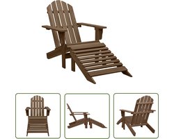 vidaXL Tuinstoel - Tuinstoelen - Stoel Voor Buiten - Stoelen Voor Buiten - Tuinstoel met voetenbank hout bruin