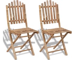 vidaXL - Tuinstoelen - 2 - st - inklapbaar - bamboe