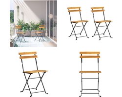 vidaXL Tuinstoelen 2 st inklapbaar staal en massief acaciahout - Stoel - Stoelen - Tuinstoel - Tuinstoelen