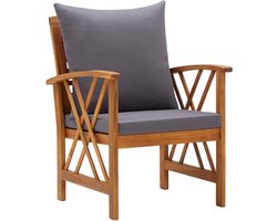 vidaXL Tuinstoelen 2 st met kussens acaciahout Tuinstoel - Acacia Hout - Tuinset - Outdoor Meubilair - Lounge Stoel