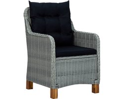 vidaXL Tuinstoelen - 2 st - Poly Rattan - Lichtgrijs Tuinstoelen - Lounge Stoel - Buitensteunen - Terras Meubilair - PE Rattan