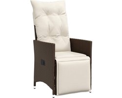 vidaXL Tuinstoelen 2 st verstelbaar - Bruin - Inclusief kussens Tuinstoel - Lounge Stoel - Buitendecoratie - Relaxfauteuil - Loungestoel