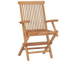 vidaXL Tuinstoelen - 2 stuks - Inklapbaar - Teakhout Tuinstoelen Set - Teak Hout - Buitenmeubilair - Tuinset - Klapbare Stoelen