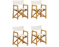 vidaXL - Tuinstoelen - 4 - st - inklapbaar - stof - crèmewit