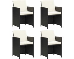vidaXL - Tuinstoelen - 4 - st - poly - rattan - zwart