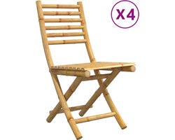 vidaXL Tuinstoelen - 4 stuks - Inklapbaar Bamboe Bamboestoelen - Tuinstoelen - Klapstoelen - Buitentoebehoren - Lounge Stoelen