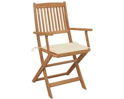 vidaXL Tuinstoelen - 8 stuks - Inklapbaar - Met kussens Tuinstoelen - Acacia Hout - Klapstoelen - Eetkamerstoelen - Buitendecoratie