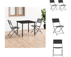 vidaXL Tuinstoelen - Inklapbaar - 2 Stuks - Zwart Tuinstolen - Klapstoelen - Buitentools - Tuinmeubels - Zwarte Tuinset