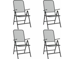 vidaXL - Tuinstoelen - inklapbaar - 4 - st - metaalgaas - antracietkleurig