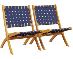 vidaXL Tuinstoelen - Inklapbaar - Acaciahout - 2 stuks Tuinstoel - Acacia Hout - Klapstoel - Buitensteun - Lounge Stoel