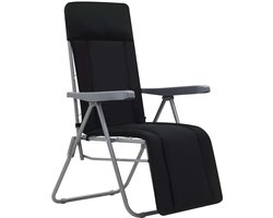 vidaXL Tuinstoelen met kussen inklapbaar 2 st zwart - Tuin Stoel - Tuin Stoelen - Buiten Stoel - Buiten Stoelen